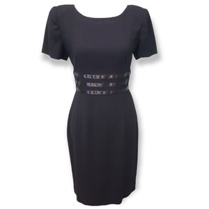 Maggy London Petites Black Pencil Dress Open Back Size 8P